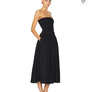 FAITHFULL THE BRAND Lida MIDI Dress in Black